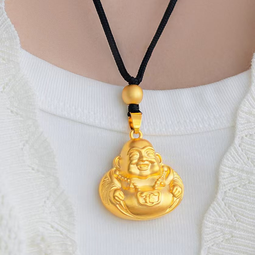 Golden Happy Buddha Pendant-Joy & Traditional Good Fortune