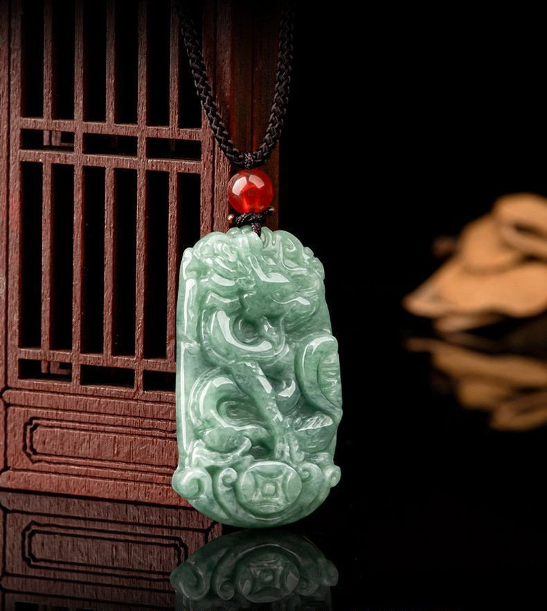 Dragon & Phoenix Couple Jade Pendant Set-Love. Harmony & Lasting Blessings