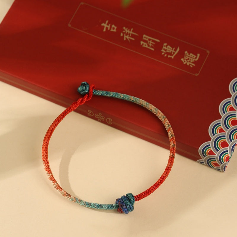 Tai Sui Protection Red String Bracelet for Auspicious Energy-Traditional Hand-Woven