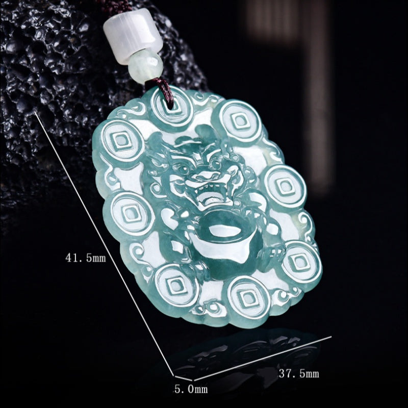Money Ingot Pixiu Jade Pendant-Wealth. Prosperity & Protection
