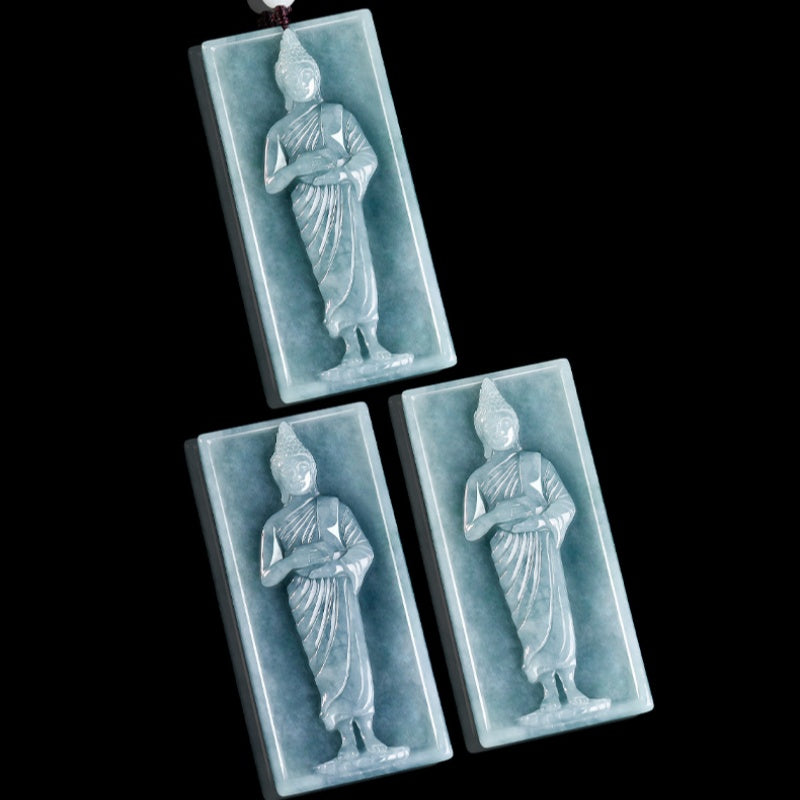 Path of Mindful Compassion Pindapata Buddha Jade Pendant