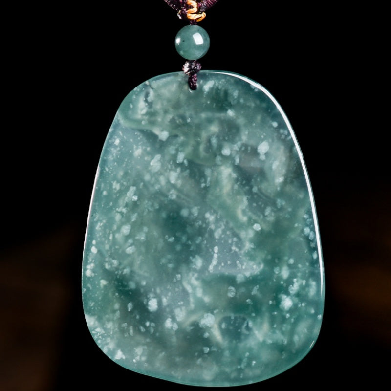 Snow Plum Deer Jade Pendant-Longevity. Success & Lasting Blessings