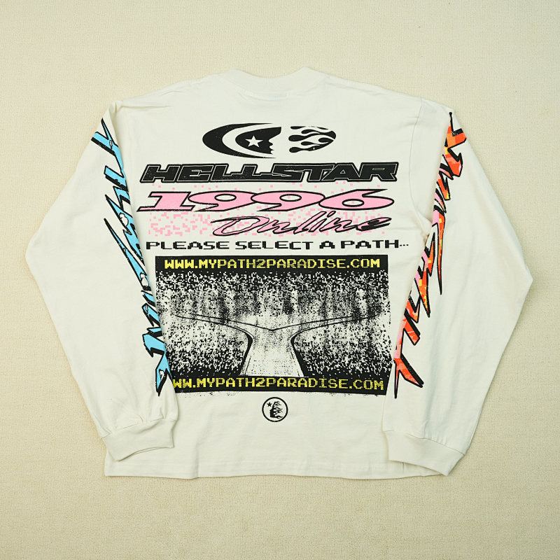 Hellstar Pixel L/S Tee White