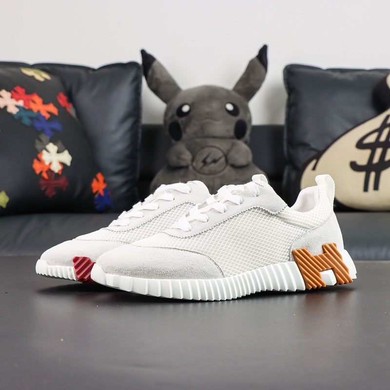 Hermes Bouncing Sneaker - White/Tan/Red
