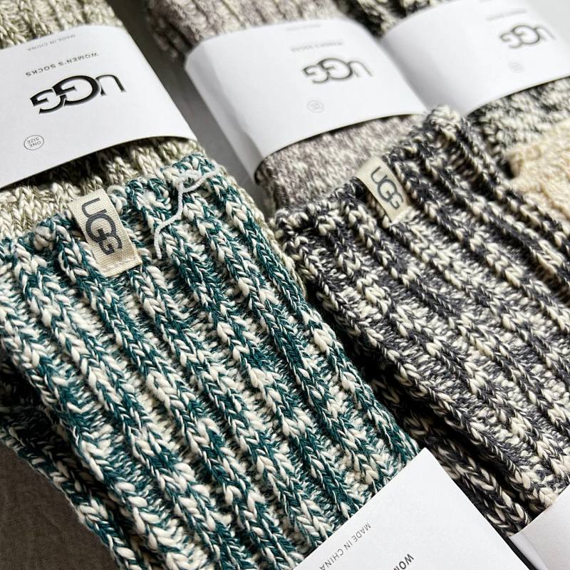 UGG Chunky Knit Crew Socks - Cream/Green/Teal/Gray/Brown