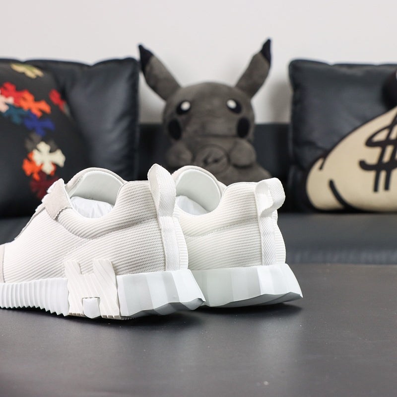 Hermes Bouncing Sneaker - White/Grey Technical Mesh