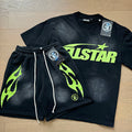 Hellstar Flame Tee & Shorts Set
