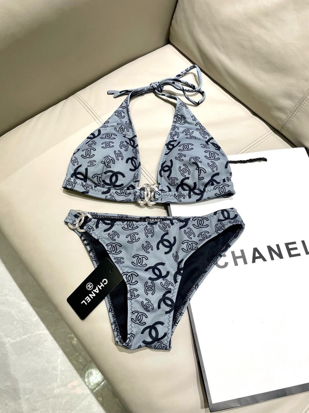 Logo Halter Bikini Set