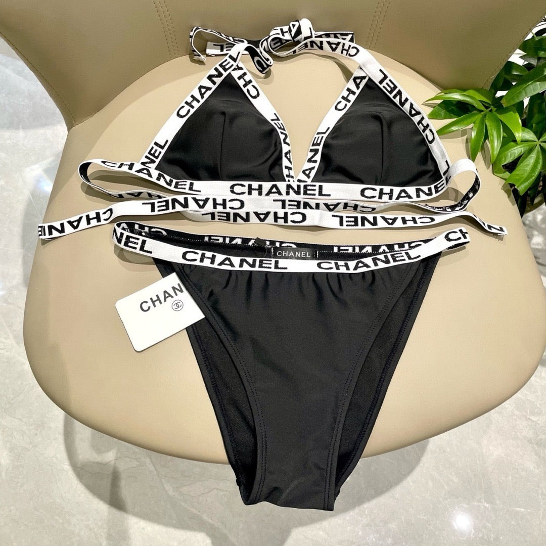 Logo Strap Triangle Bikini Set