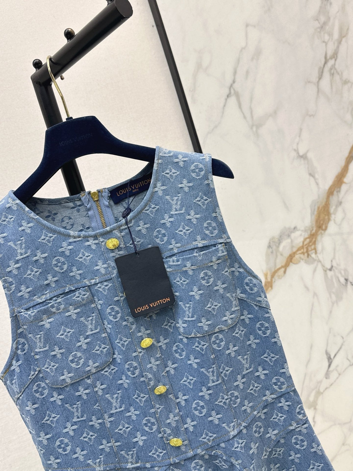 Monogram Jacquard Denim Dress