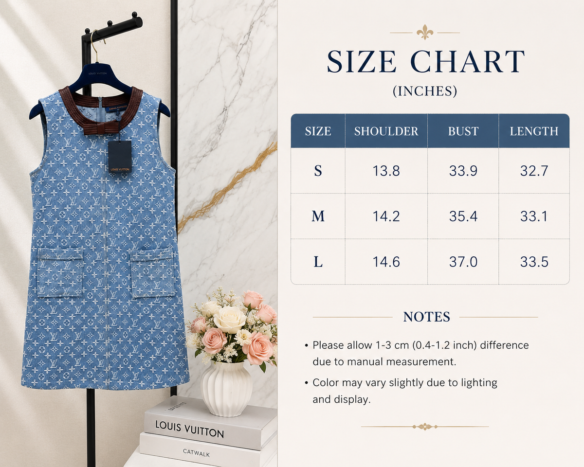 Monogram Denim Sleeveless Shift Dress
