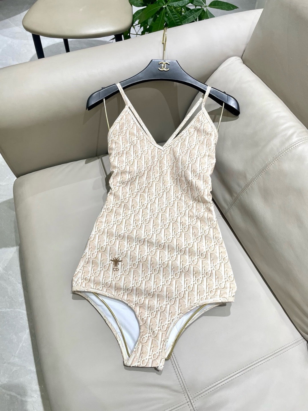 Oblique One-Piece Swimsuit
