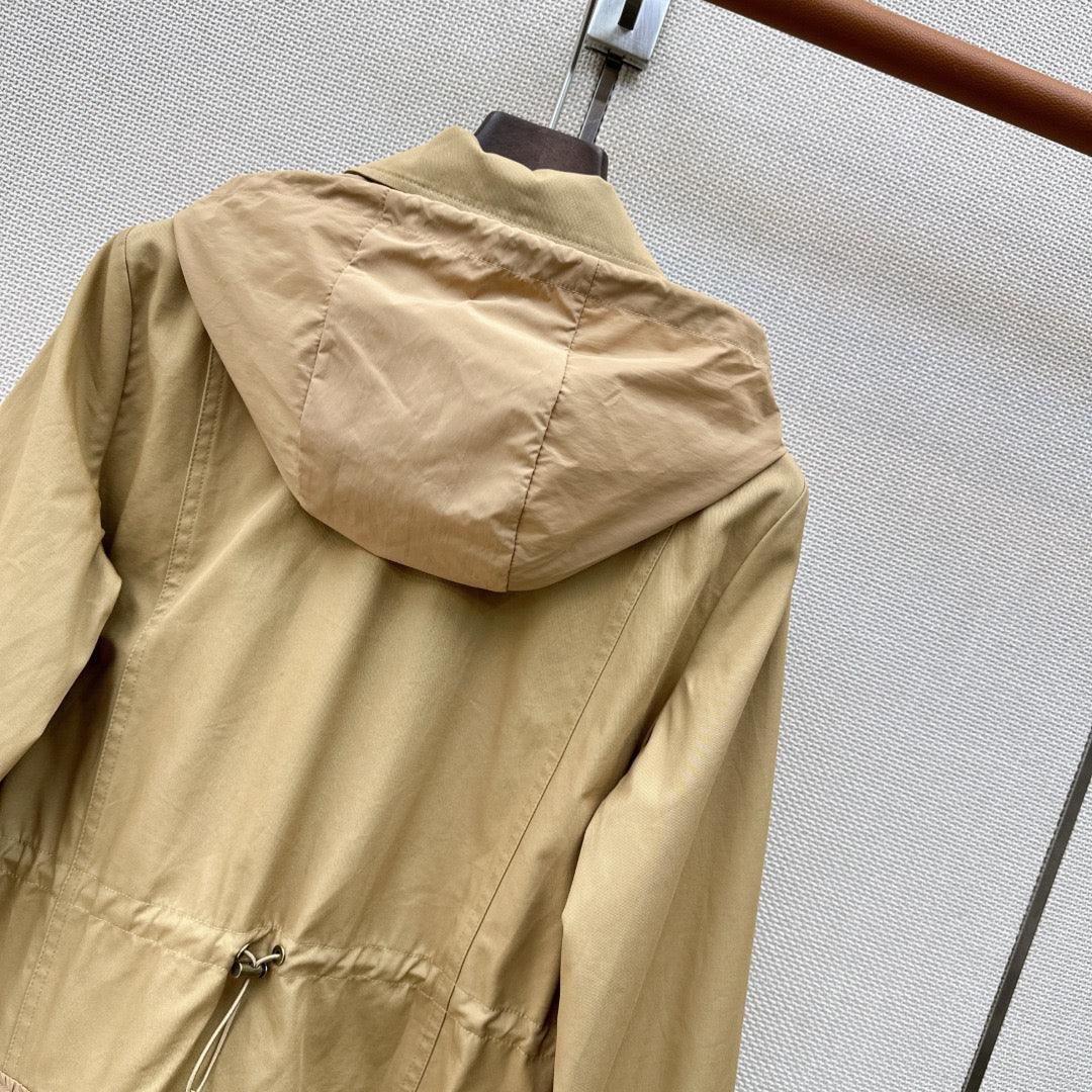 Gabardine Hooded Adenium Jacket