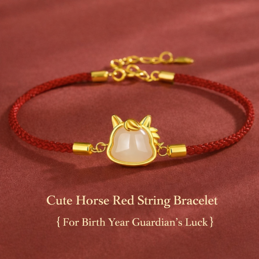 Joyful Promise ¨C Jade Horse Red Cord Bracelet
