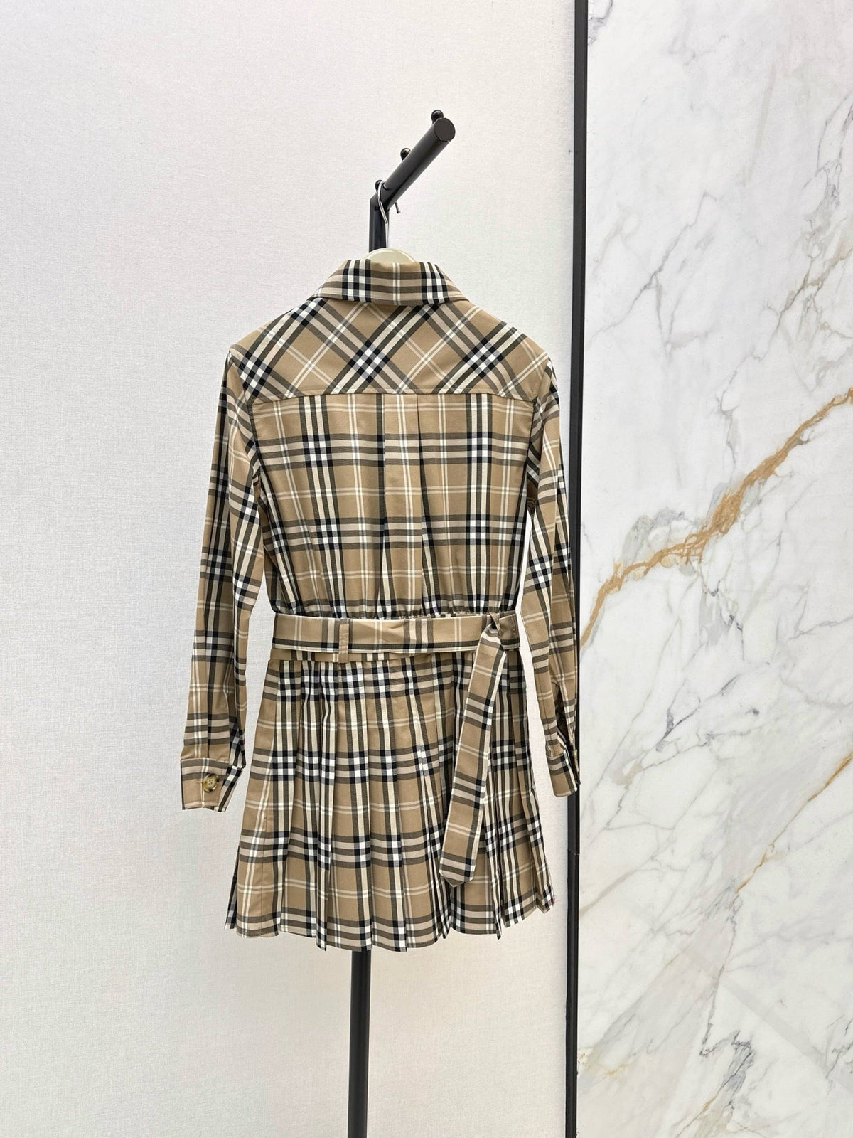 Check Cotton Shirt Dress