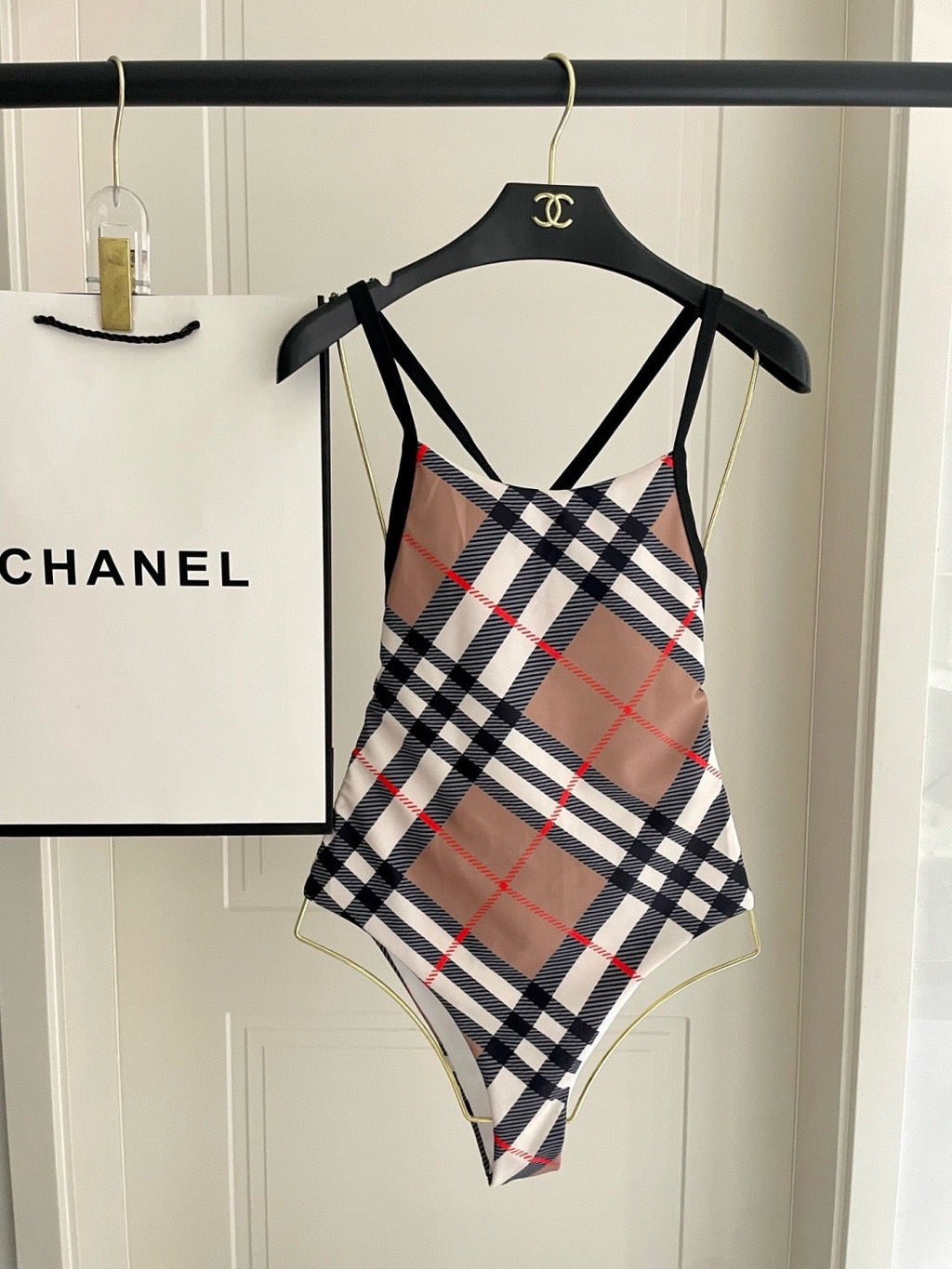 Check One-Piece Swimwear