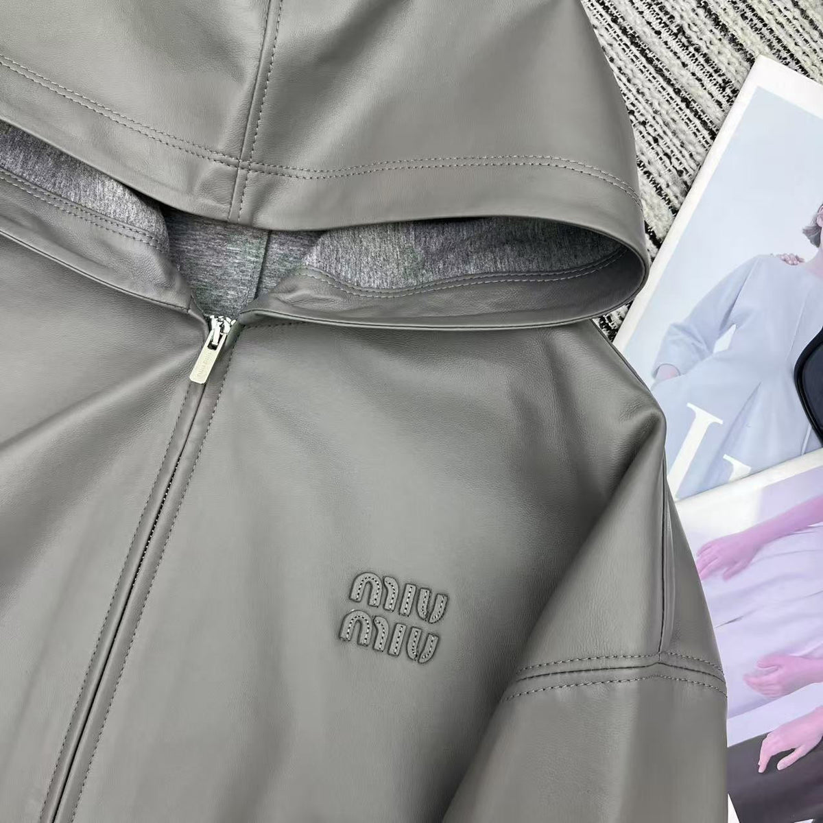 26S Nappa Leather Hoodie