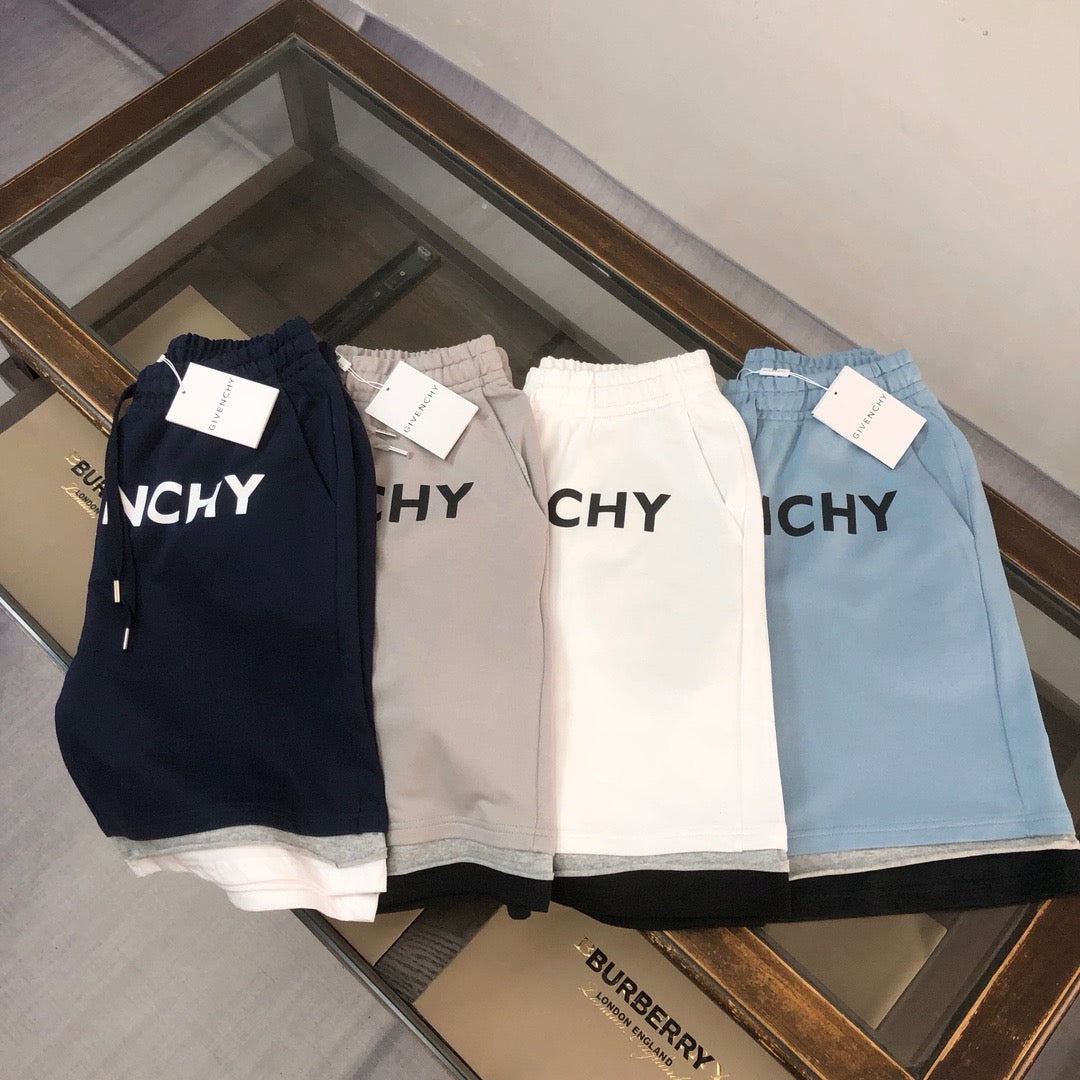 Layered Logo Drawstring Shorts