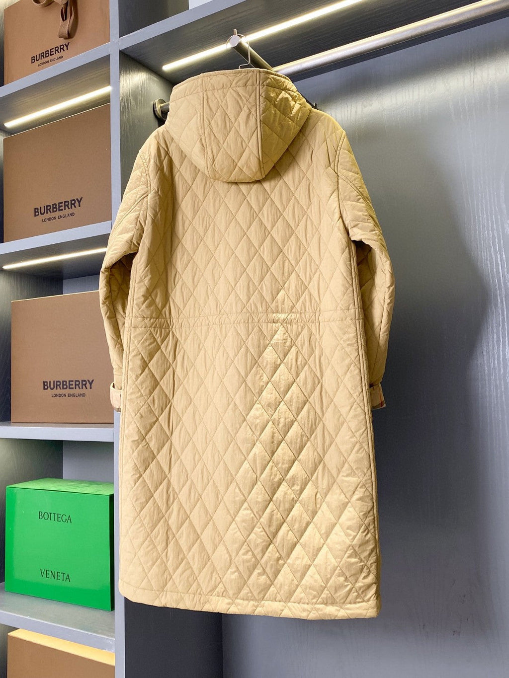 Nylon Quilted Hooded Parka