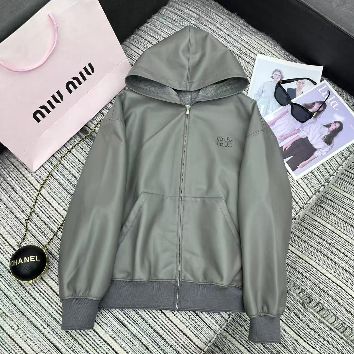 26S Nappa Leather Hoodie