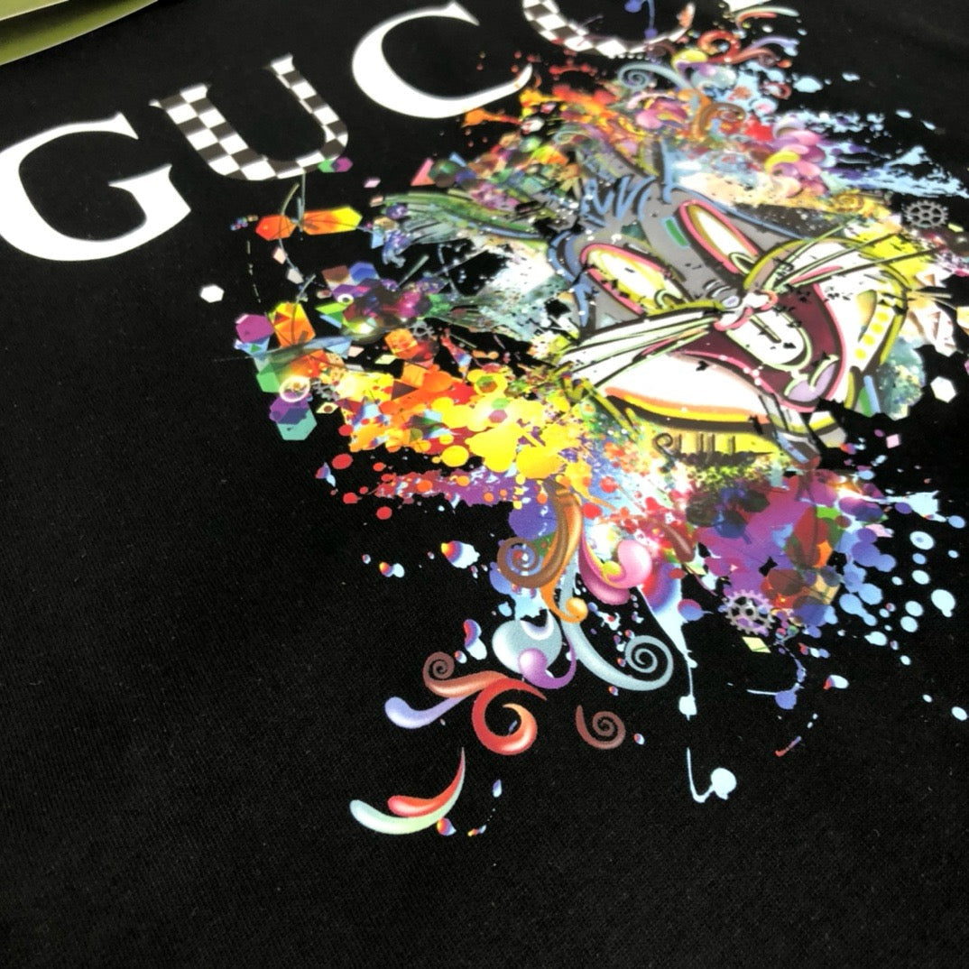 Abstract Bunny Graphic T-Shirt