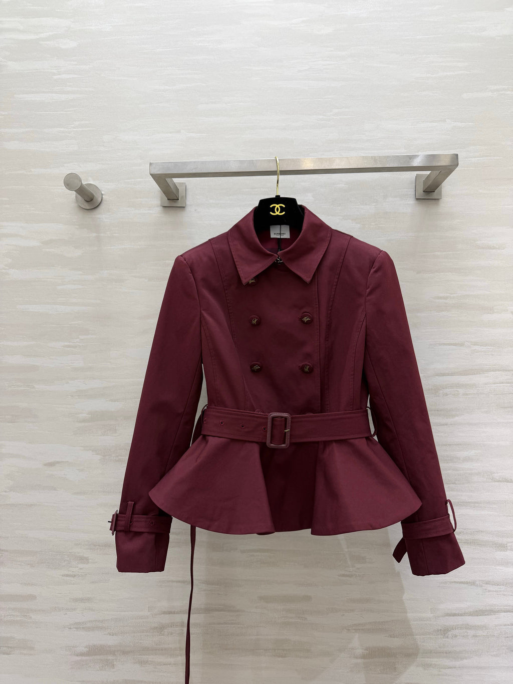 Short Peplum Trench Coat