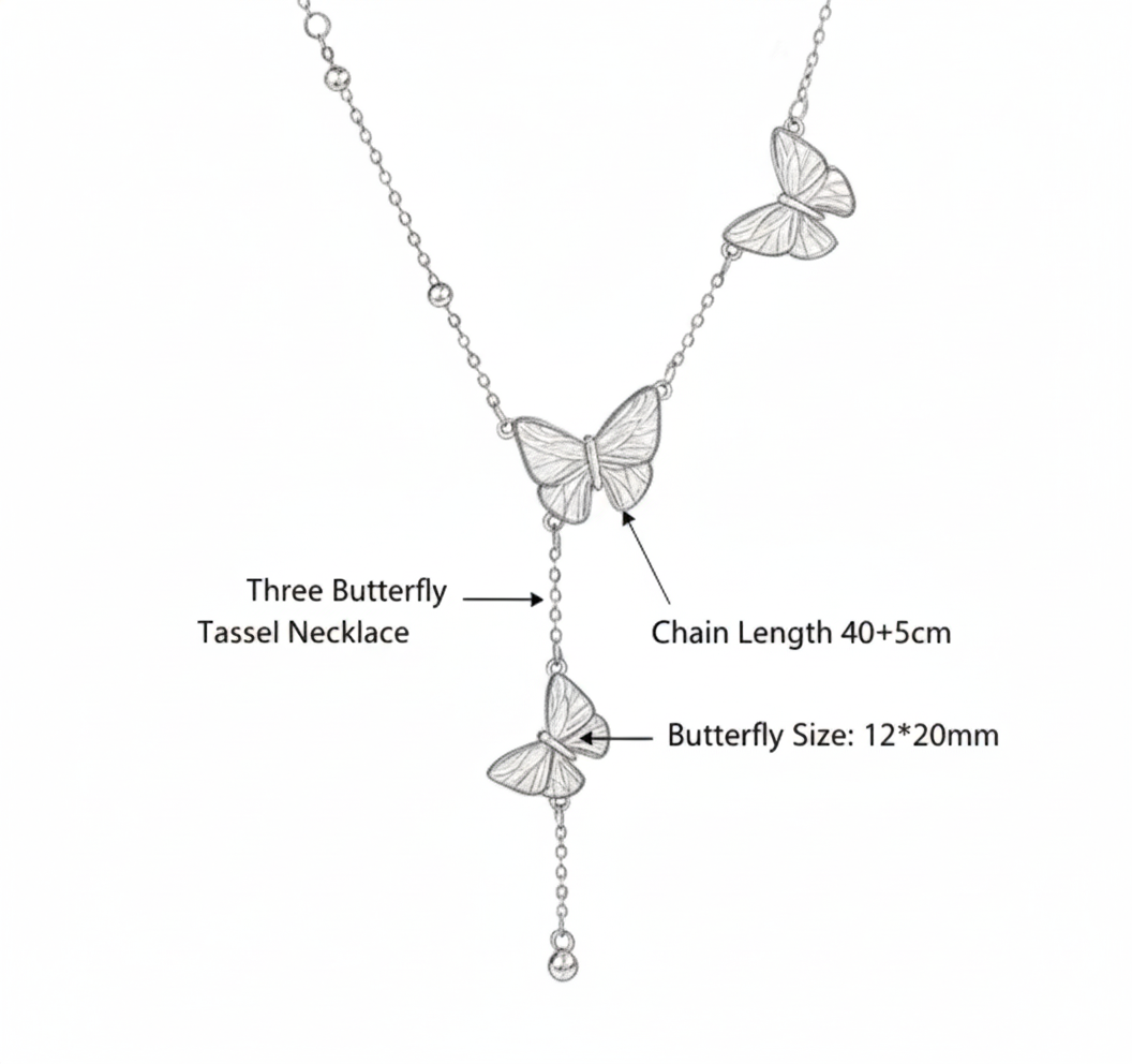 Gold Butterfly Cascade Necklace ¡ª Transformation ¡¤ Lightness ¡¤ New Beginnings
