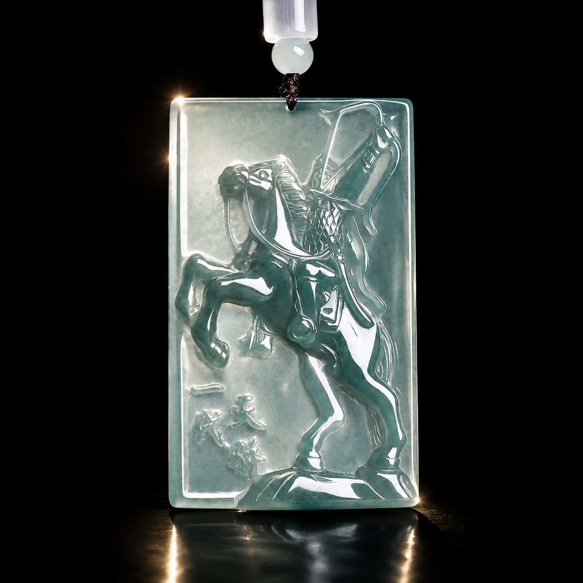 Genghis Khan Ice Jade Pendant-Courage & Success