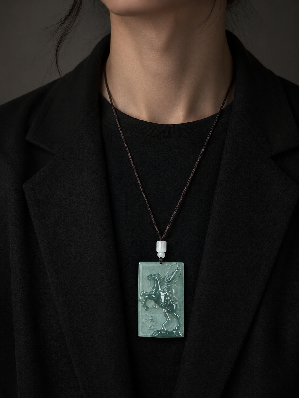 Genghis Khan Ice Jade Pendant-Courage & Success