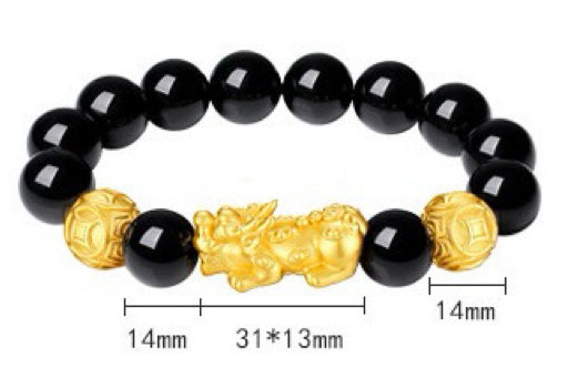 Wealth Pixiu Black Obsidian Bracelet new edition-Attract Luck
