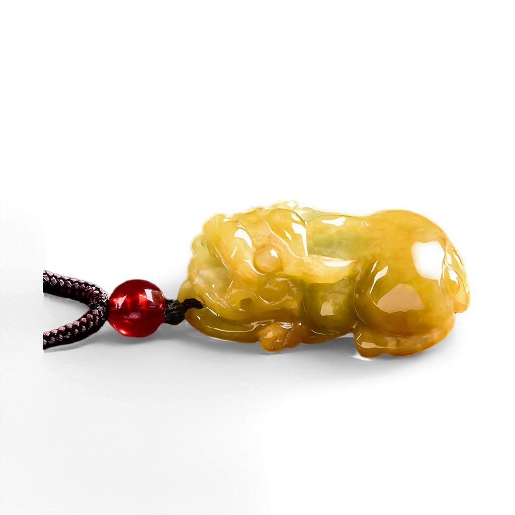 Natural Yellow Jade Pixiu Pendant – Symbol of Prosperity. Protection & Confidence