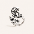 Silver Koi Fish Vintage Ring