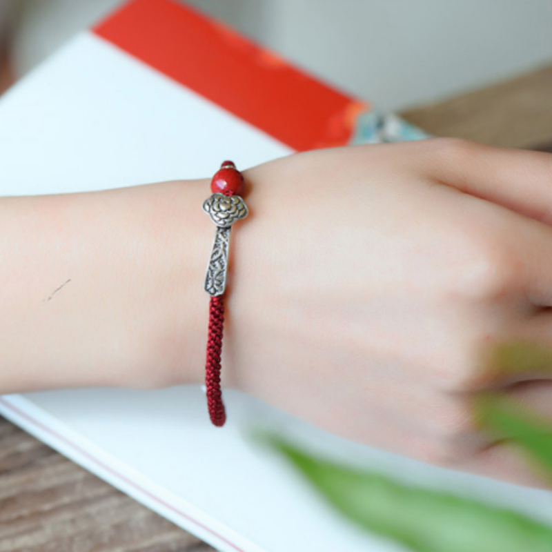 Ruyi Knot 925 Silver String Bracelet