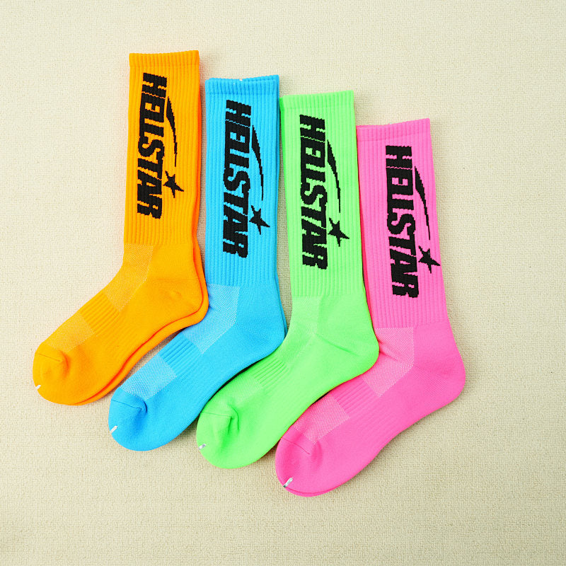 Hellstar Logo Socks (4 Pack) Neon