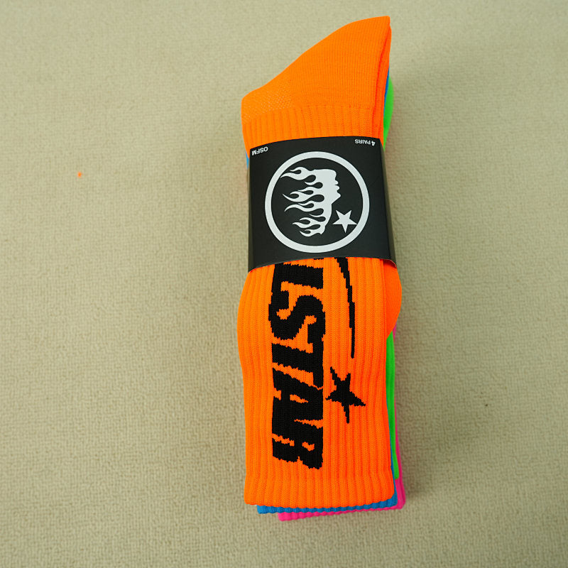Hellstar Logo Socks (4 Pack) Neon