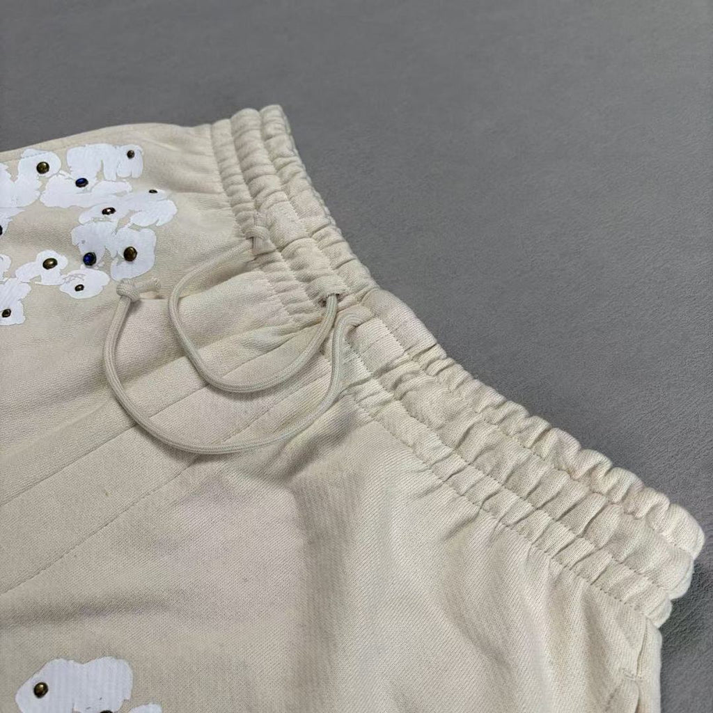 Rhinestone Cotton Wreath Shorts