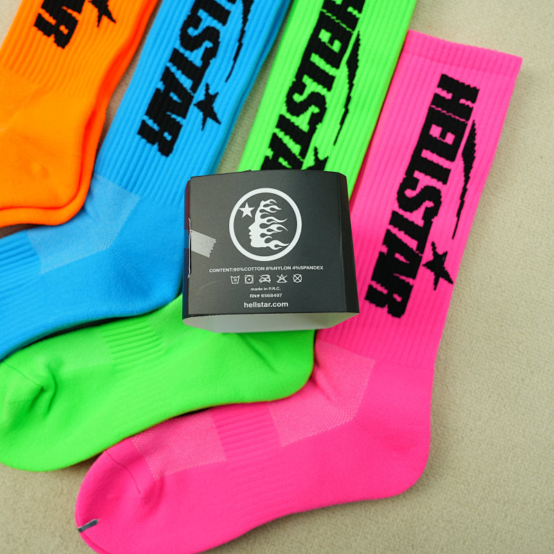 Hellstar Logo Socks (4 Pack) Neon