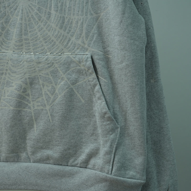 Sp5der Arach NY Phobia Hoodie Ash Grey