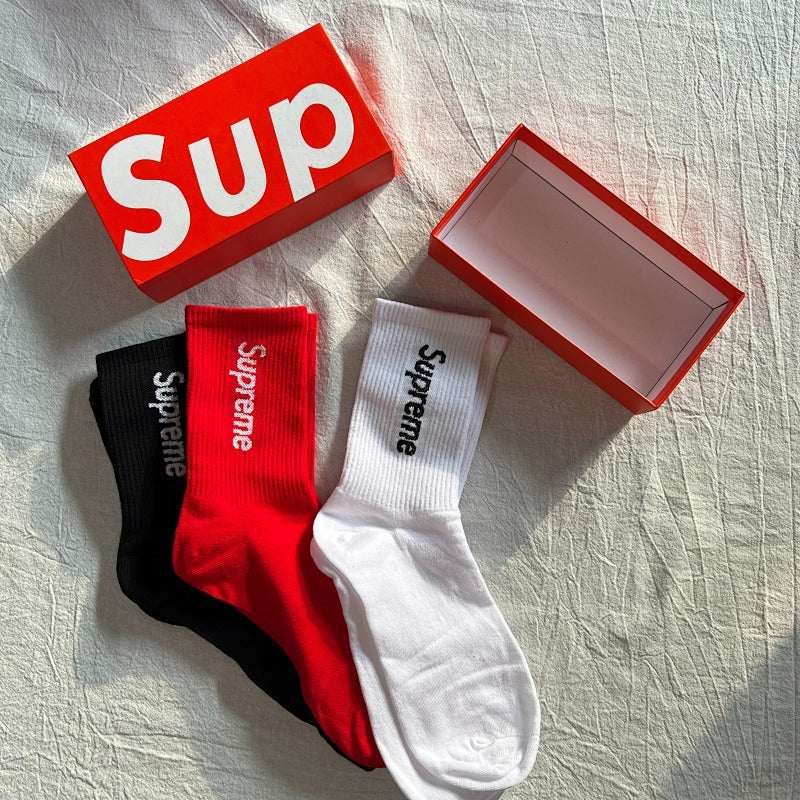 Supreme Crew Socks 3-Pack - Red/White/Black