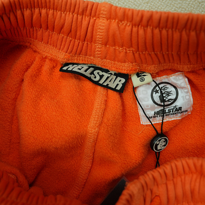 Hellstar Fire Orange Closed Elastic Bottom Sweatpants Orange Dye