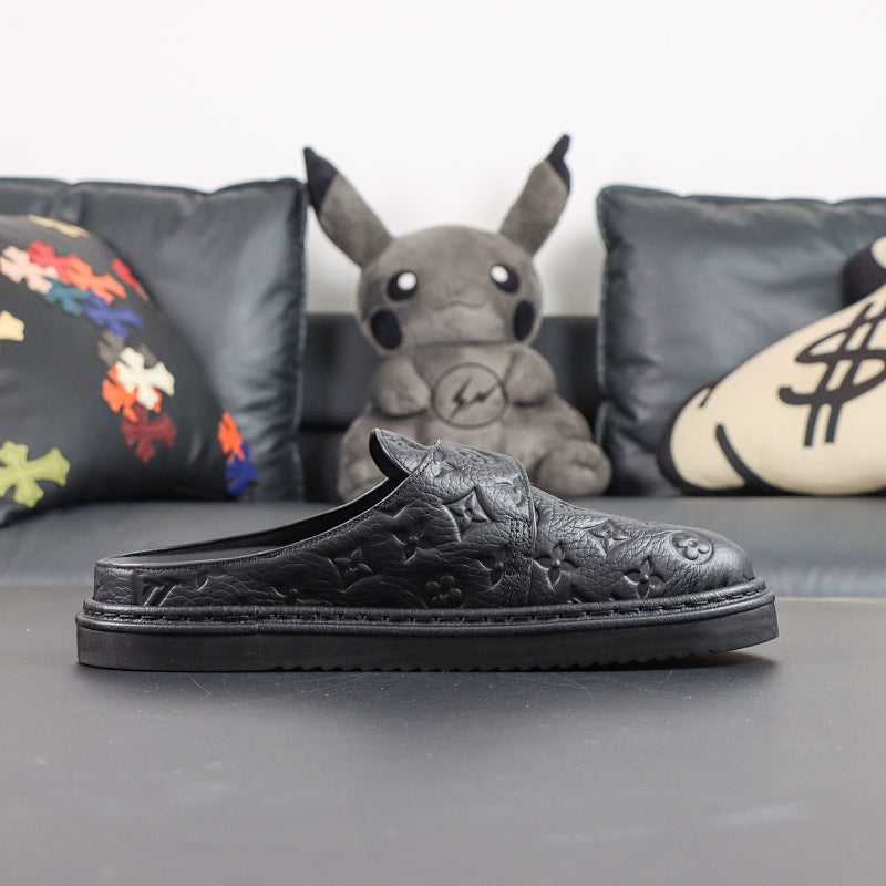 Louis Vuitton Easy Mule Monogram Embossed - Black