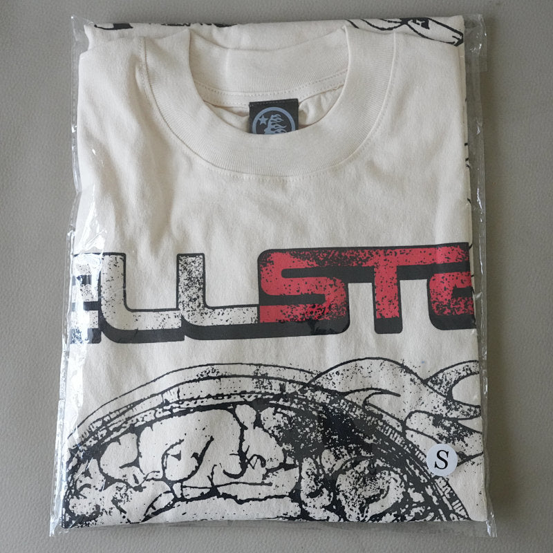 Hellstar Studios Cranium Short Sleeve Tee Shirt Cream