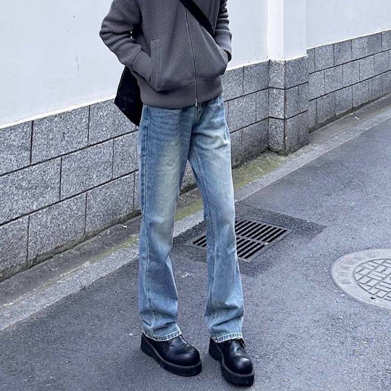 Wide-Leg Jeans - Light Blue/Charcoal