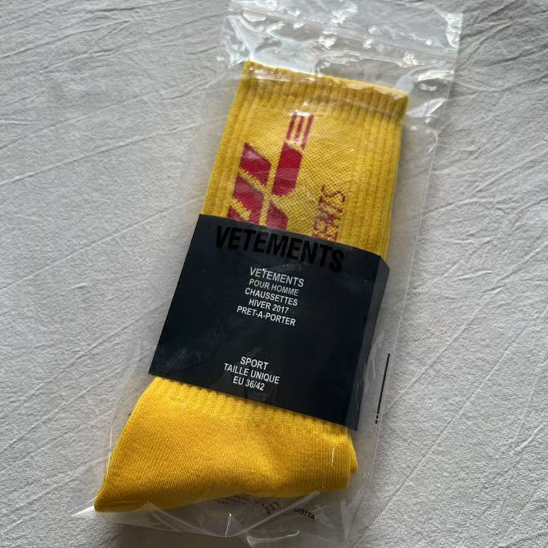 Yellow Crew Socks with Red Logo Design