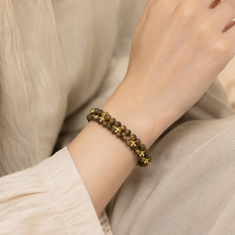 Agarwood Osmanthus Double-Row Bracelet-Heirloom Grace