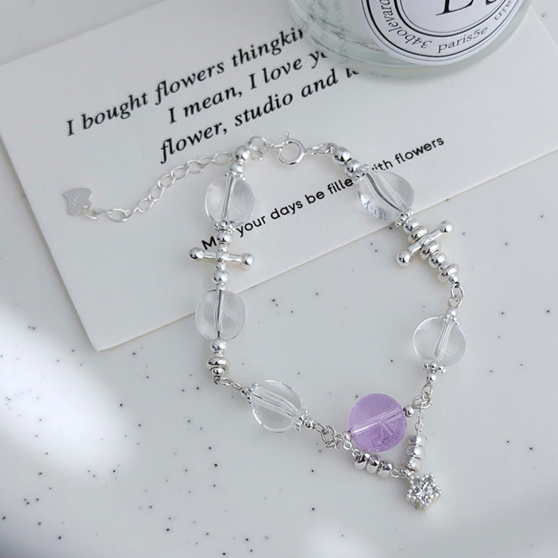 Amethyst Glow-S925 Silver Amethyst Star Bracelet