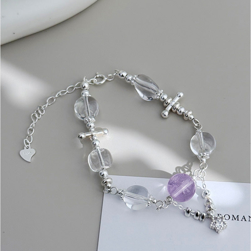 Amethyst Glow-S925 Silver Amethyst Star Bracelet