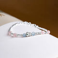 925 Silver Gourd Aquamarine & Rose Quartz Bracelet-Quiet Joy