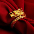 Auspicious Dragon & Phoenix Jade Gold Ring