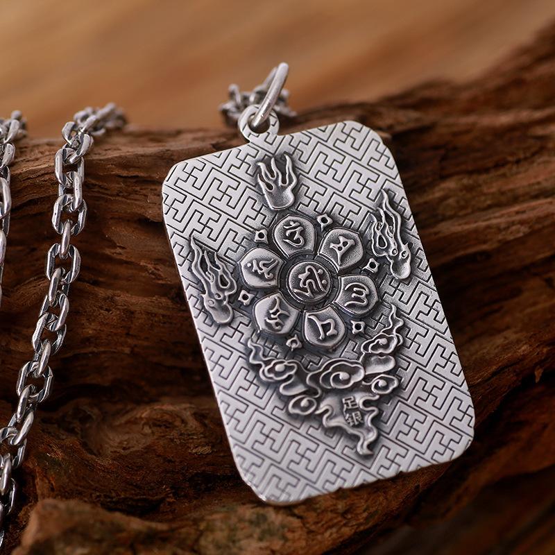 Auspicious Dragon Vintage Silver Pendant